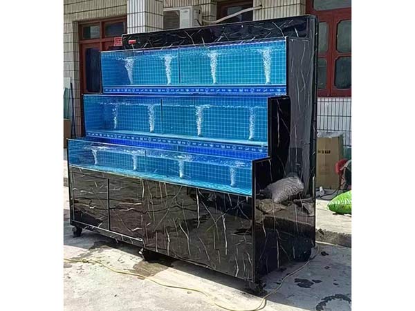 酒店飯店海鮮池水産(chǎn)店魚缸定做 超市多層(céng)養